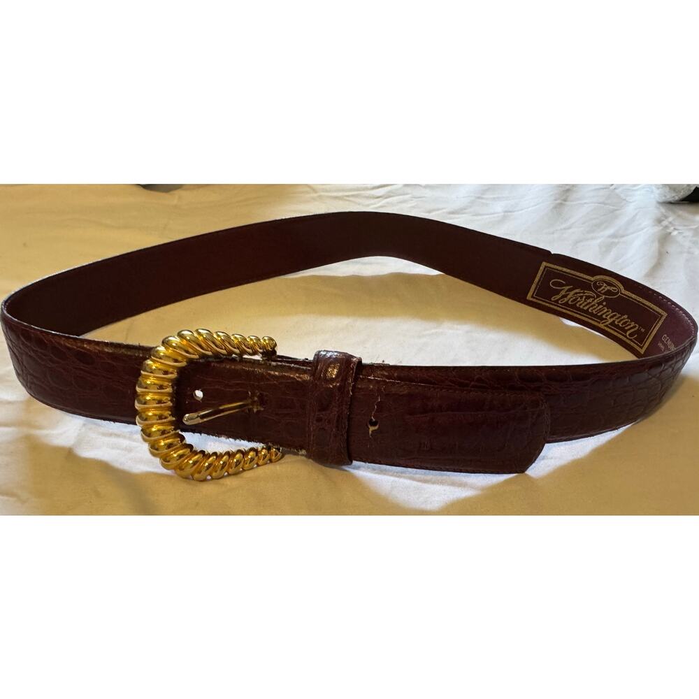 Vintage worthington croc embossed belt size L 34